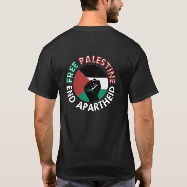 Camiseta Palestina Livre Termina Apartheid Bandeira Palesti (Verso)