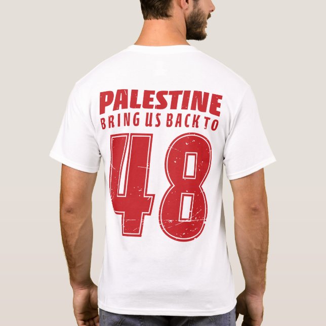 Camiseta Palestina Nakba 1948 Apoio à Liberdade Palestina (Verso)