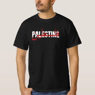 Camiseta Palestina Palavra Árabe e Inglês - texto