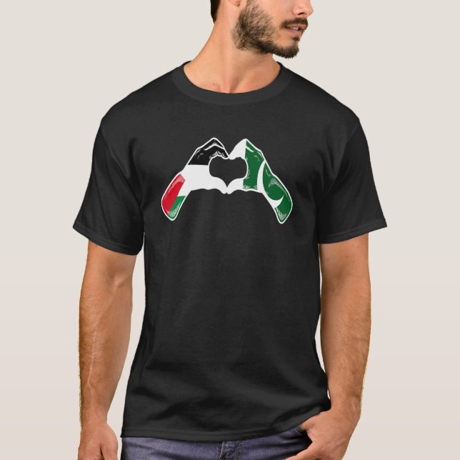 Camiseta Palestina, Paquistão, bandeira palestina, paquista (Frente)