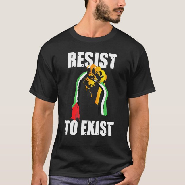 Camiseta Palestina resiste a existir 1 (Frente)