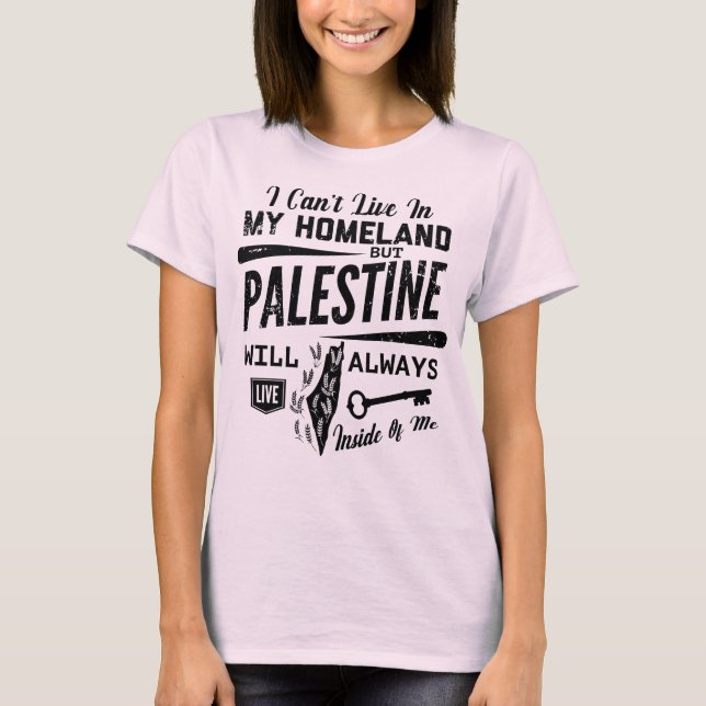 Camiseta Palestina sempre viverá Dentro de mim-Blk (Frente)