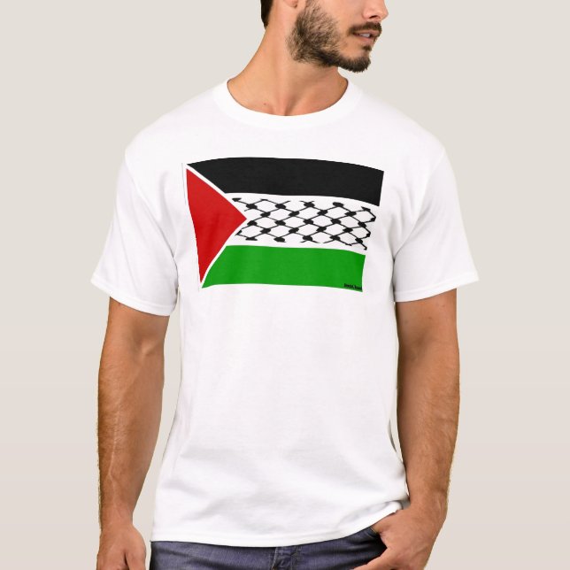 Camiseta Palestina - Sinalizador Keffiyeh (Frente)