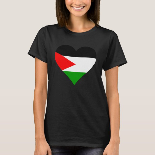 Camiseta Palestina Sinalizador Sinalizador Coração Palestin (Frente)