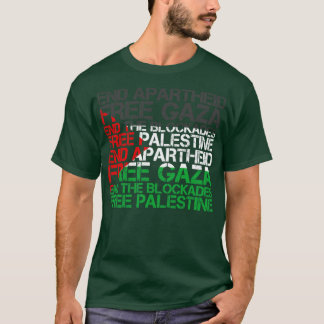 Camiseta Palestina Sinalizador Wordcloud End Apartheid