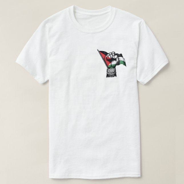 Camiseta Palestina Solidariedade - Pavilhão de Bandeira (Frente do Design)