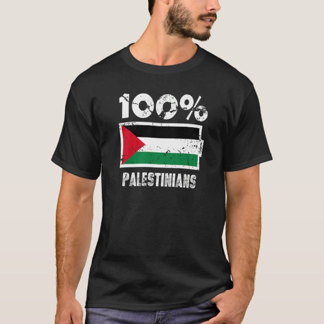Camiseta Palestine Flag Support 100 Palestinians Battery Po (Frente)