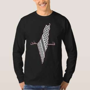 Camiseta Palestinos mapeiam Keffiyeh árabe Shemagh Pales