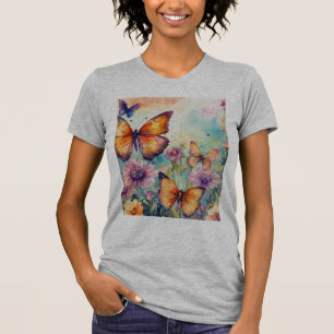 Camiseta Paleta da Natureza: Watercolor Butterfly T-Shirt**