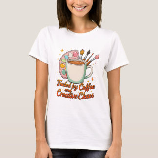 Camiseta Paleta De Artista Alimentada Por Café E Caos Criat