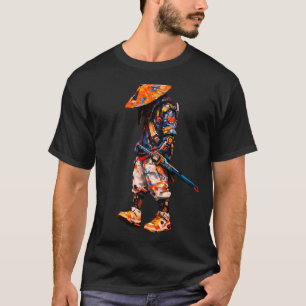 Camiseta Paleta de Ciber Ninja Laranja Neon