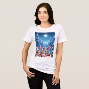 Camiseta Paleta de Cores: Azuis profundos da noite, brancos