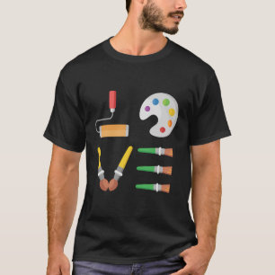Camiseta Paleta De Pintura De Amor E Pincel Para Pintura Ar