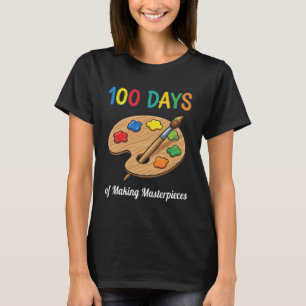 Camiseta Paleta de professor de arte do aluno de 100 dias d