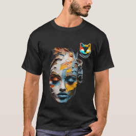 Camiseta Paleta Faca Arte Acrílica - Design de Textura Negr