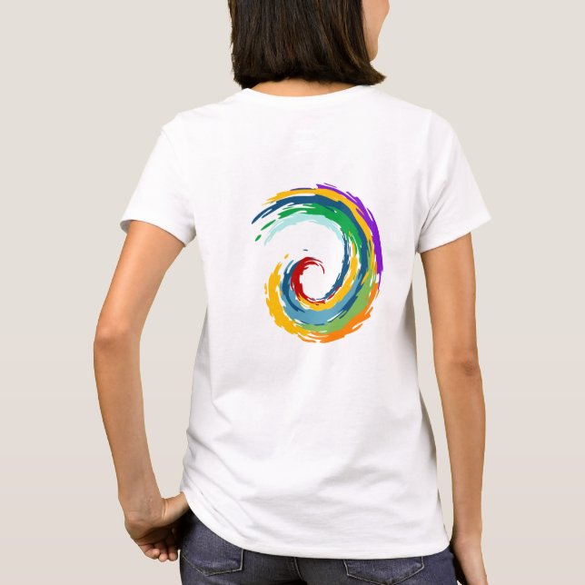Camiseta "Paleta Vibrante: Design multicor redonda" (Verso)
