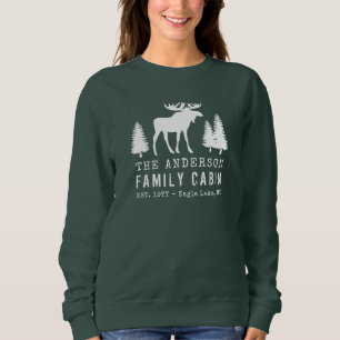 Camiseta Palha de Cabina Rústica Moose Árvore Silhouette