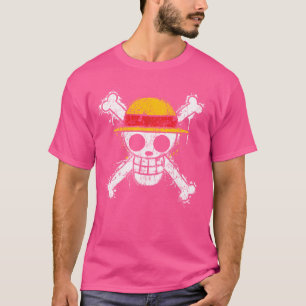 Camiseta Palha Engraçada Chapeia Crânio Pirata E Ossos Cruz