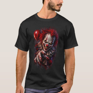 Camiseta Palhaço Assassino Sinistro com Sorriso Sangrento
