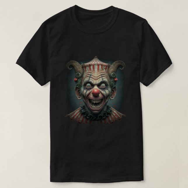 Camiseta Palhaço Assustador com Grin Assustador (Frente do Design)