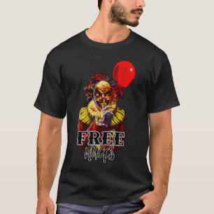 Camiseta Palhaço Assustador de Halloween Abraços Grátis Fan