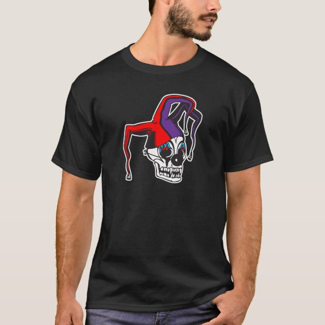 Camiseta palhaço bobo da corte maligno caveira (Frente)