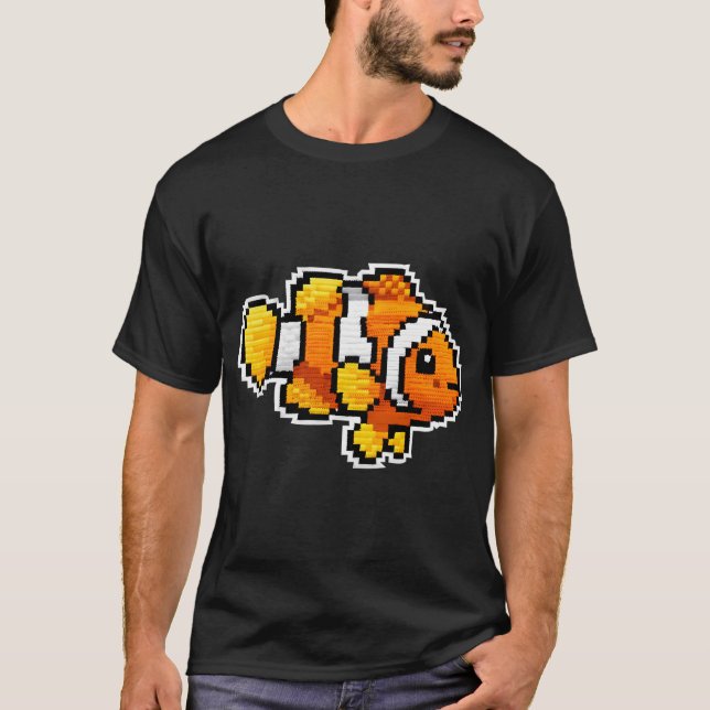 Camiseta Palhaço Clássico - Estilo de Bordado de Barbatana  (Frente)