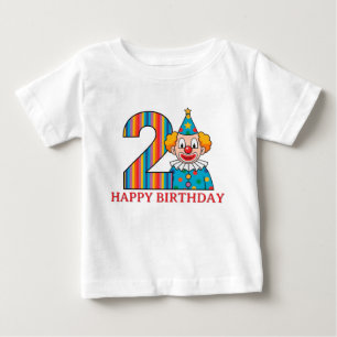Camiseta Palhaço Colorido Com Número Arco-Íris