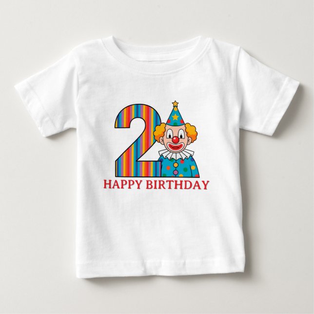 Camiseta Palhaço Colorido Com Número Arco-Íris (Frente)