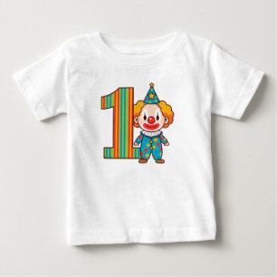 Camiseta Palhaço Colorido Com Número Arco-Íris