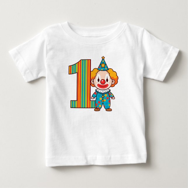 Camiseta Palhaço Colorido Com Número Arco-Íris (Frente)
