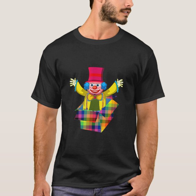 Camiseta Palhaço de fantasia de carnaval da caixa mardi gra (Frente)