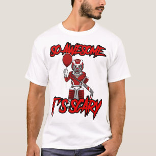Camiseta Palhaço de Hóquei Goleiro de Halloween Engraçado e