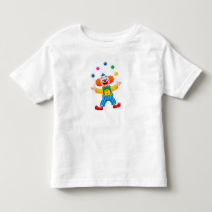 Camiseta Palhaço Divertido Saltando Com Bolas Brilhantes