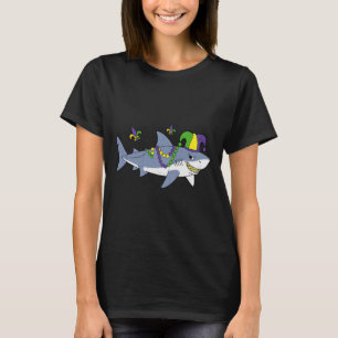 Camiseta Palhaço do Carnaval de Mardi Gras Amante de Tubarã