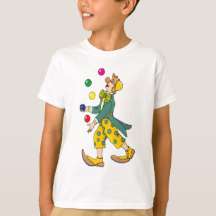 Camiseta Palhaço Engraçado Brincando Com Bolas Coloridas