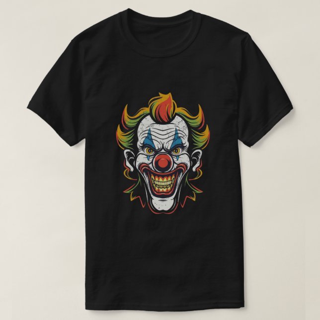 Camiseta palhaço mau com grão mau (Frente do Design)