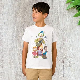 Camiseta Palhaço Musical Divertido com Crianças Dançando