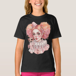 Camiseta Palhaço Rosa com uma Máscara