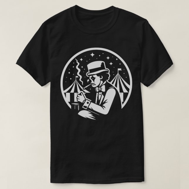 Camiseta palhaço triste no circo (Frente do Design)
