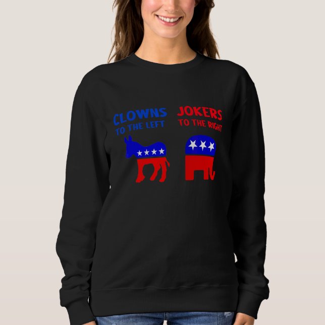 Camiseta Palhaços À Esquerda Para O Lábio Da Mulher Direita (Frente)