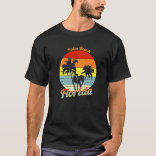 Camiseta Palm Beach Florida Retro Tropical Palm Trees Vacat