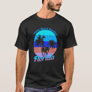 Camiseta Palm Beach Gardens Florida Retro Tropical Palm Tre