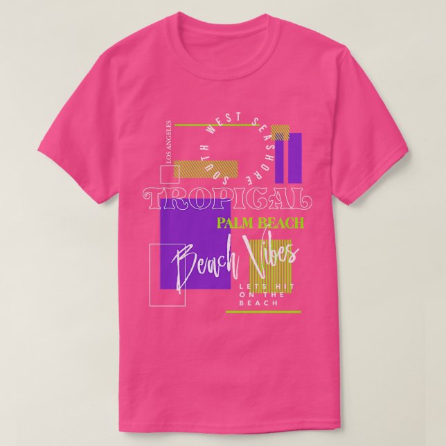 Camiseta Palm Beach Tropical Vibes TShirt (Frente do Design)