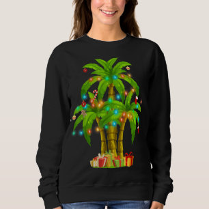 Camiseta Palm de Natal Árvore Tropical Xmas Coconut Luzes P