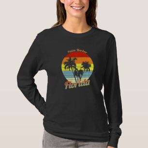 Camiseta Palm Harbor Florida Retro Tropical Palm Trees Vaca
