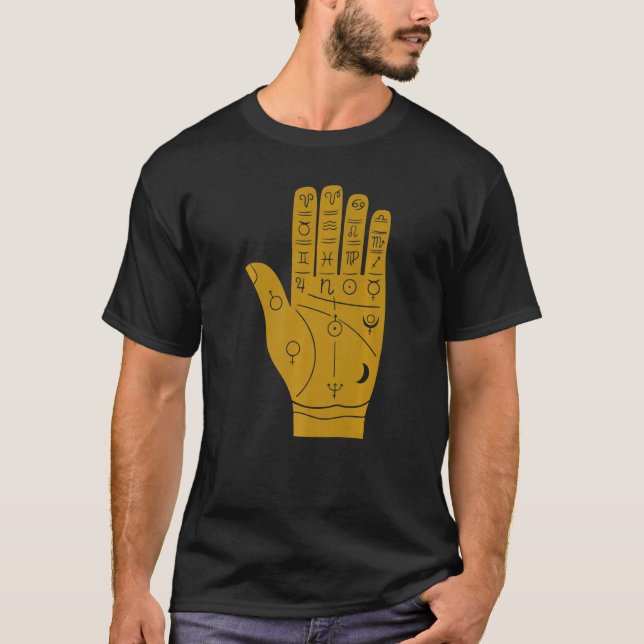 Camiseta Palm Reader Dark Aestic Grunge Symbol Occult Pa (Frente)