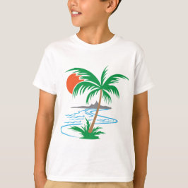 Camiseta Palm Tree by the River | Tropical Sunset Art