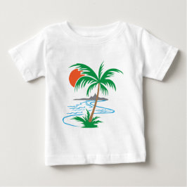 Camiseta Palm Tree by the River | Tropical Sunset Art