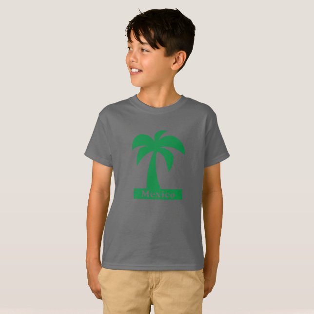Camiseta Palm Tree (México Vacinação) - Kids'Hanes TAGLESS® (Frente Completa)